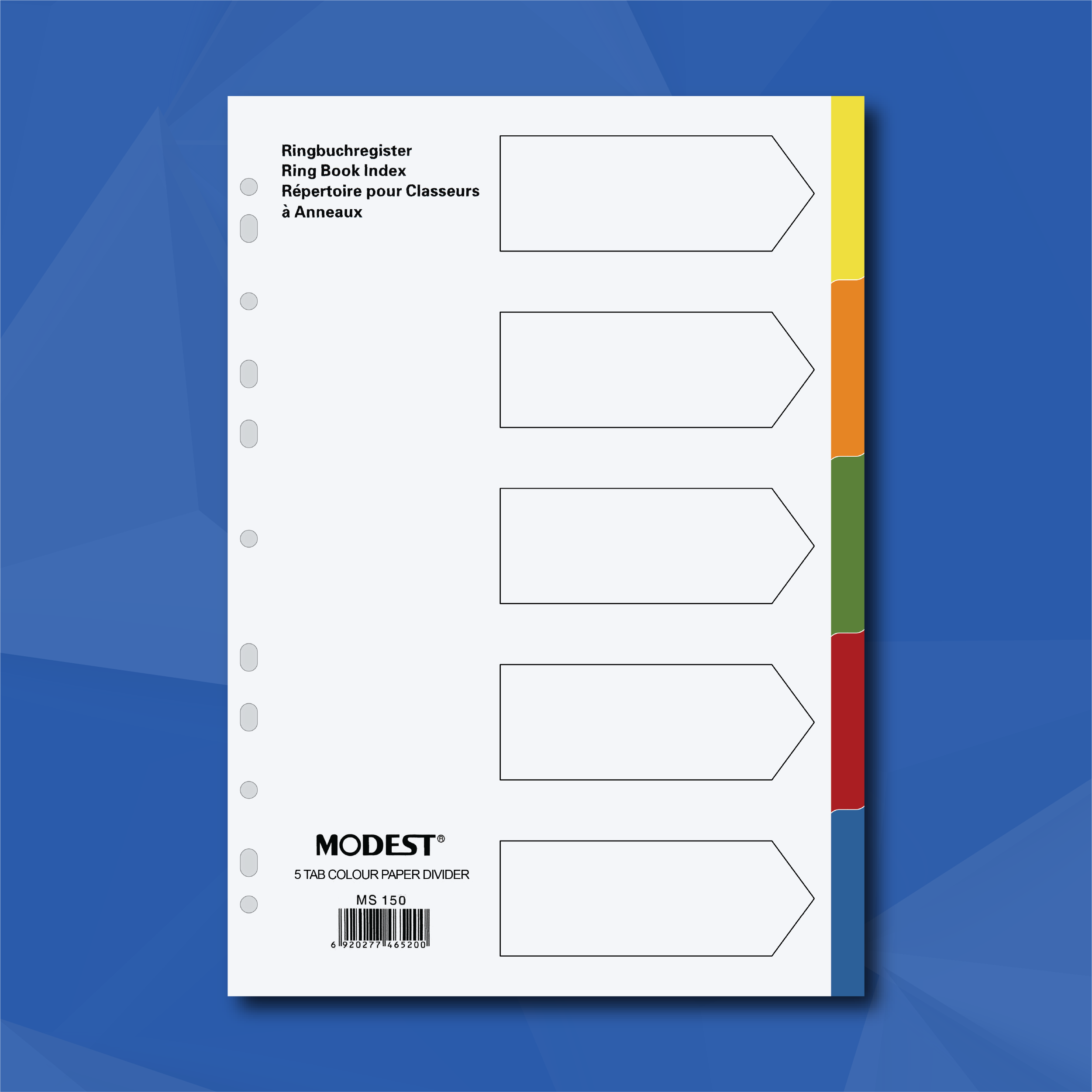 RAADO Divider 1 - 5 Colour with Numbering
