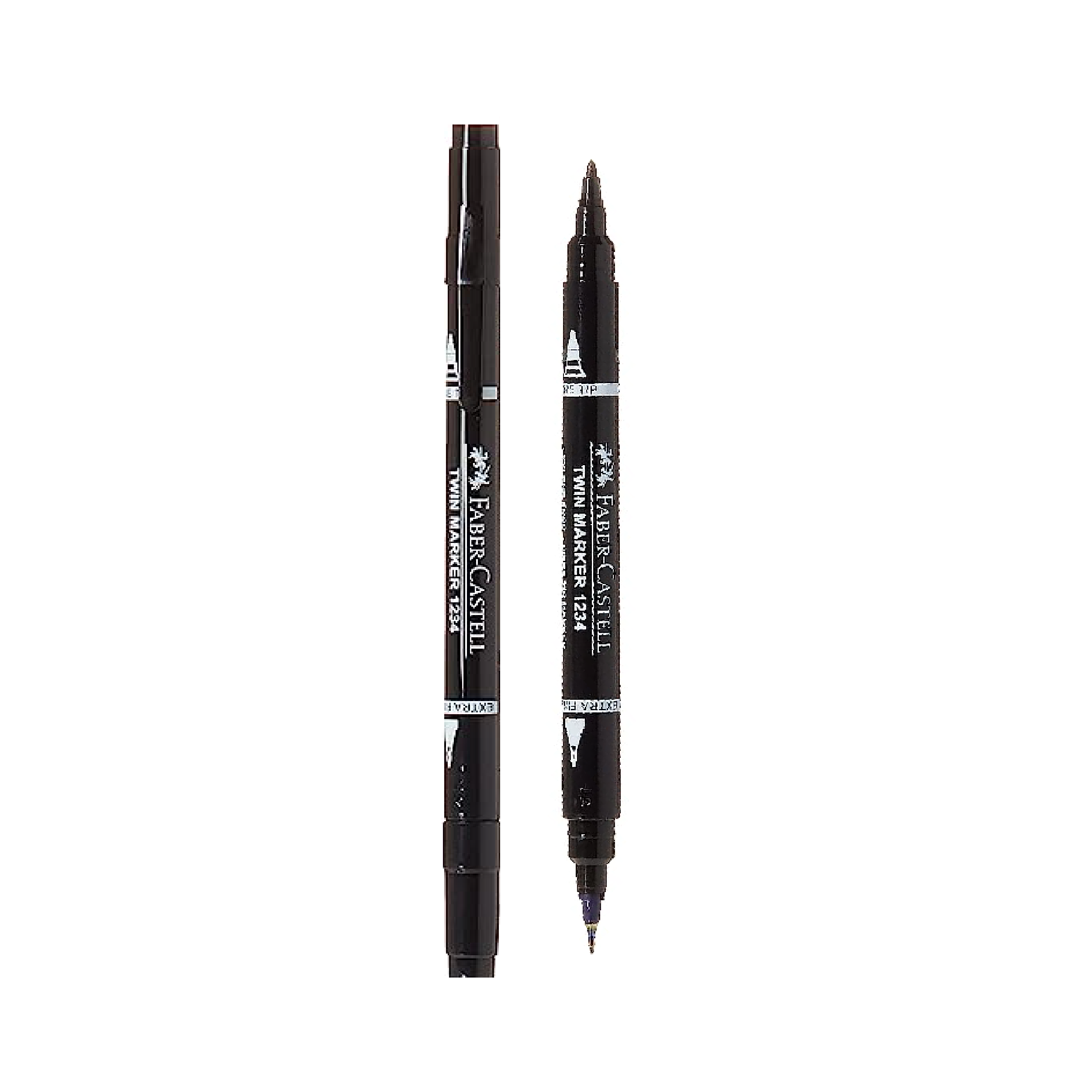Faber-Castell Permanent Twin Marker, Twin Tip, Black (1234/252999-12)