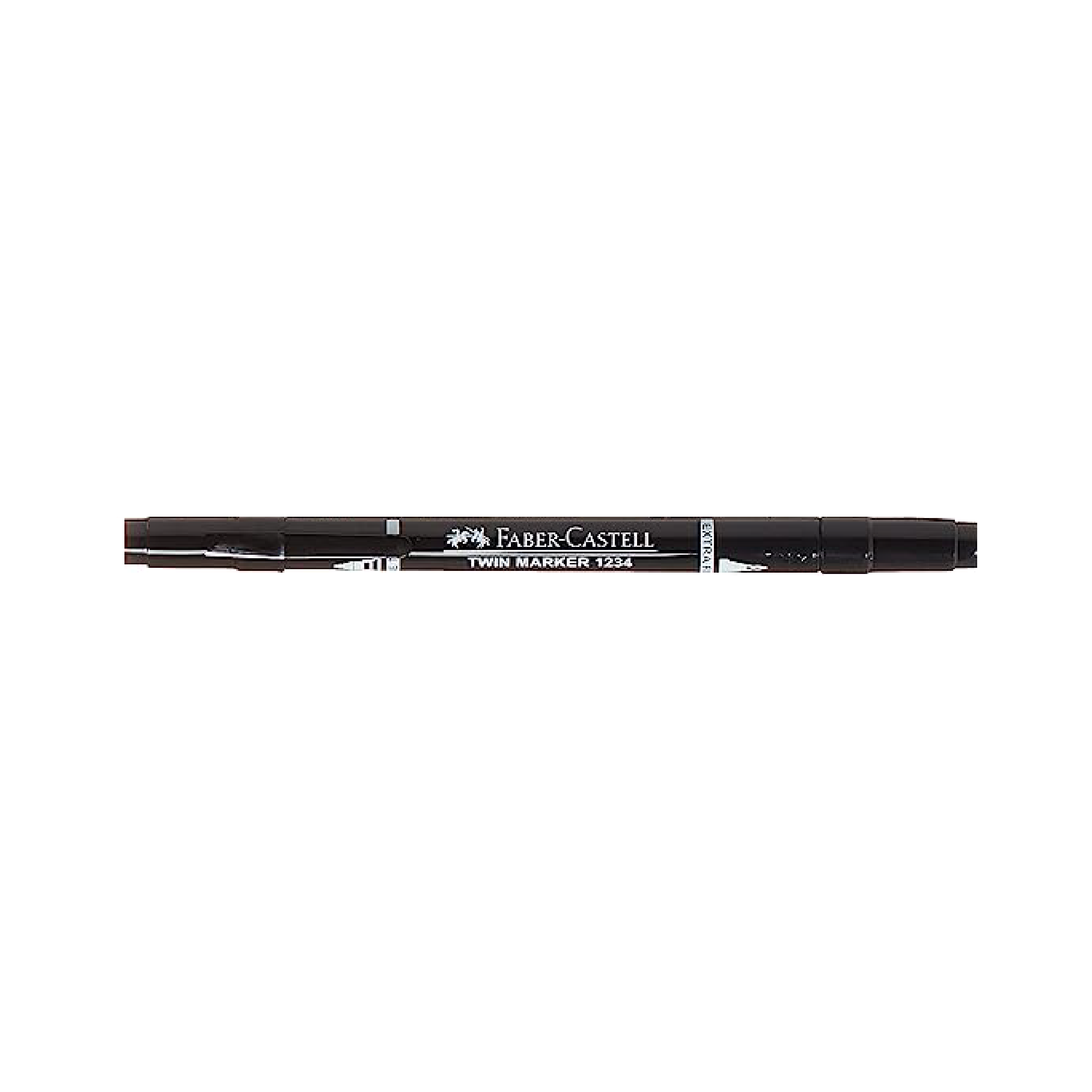 Faber-Castell Permanent Twin Marker, Twin Tip, Black (1234/252999-12)