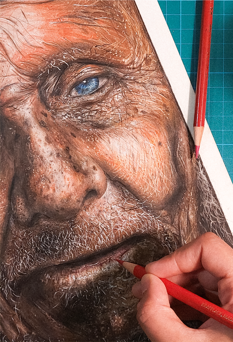 Preview of Artist Using Sharp Color Pencils for their Realistic Drawings