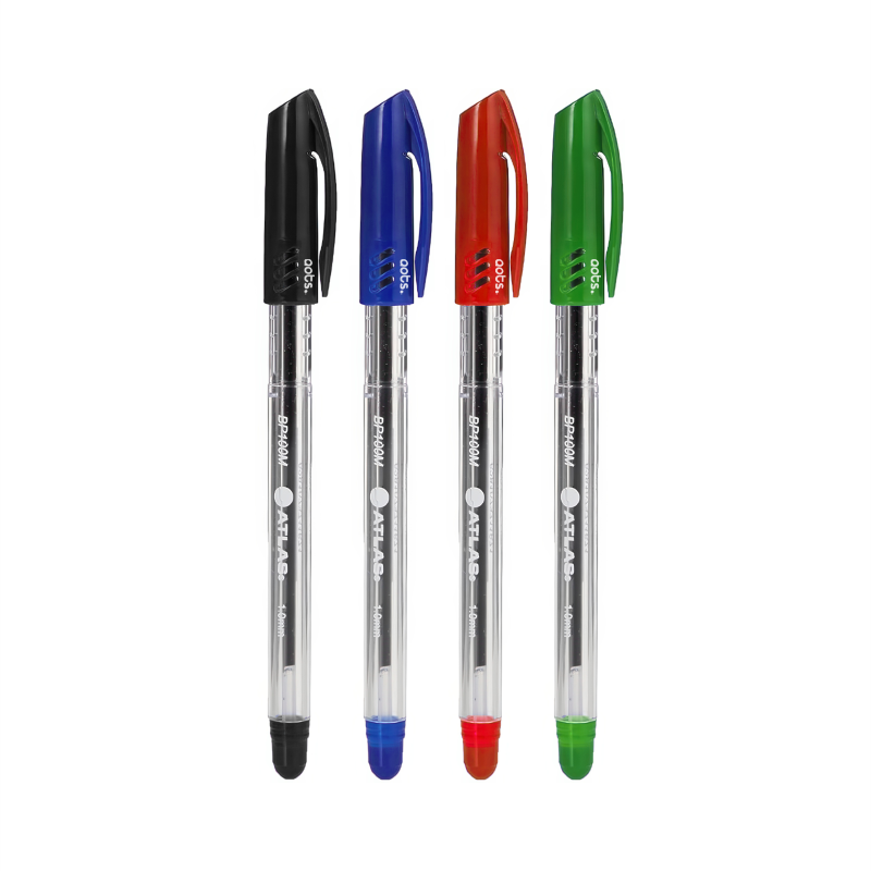 Atlas BP100F Ballpoint Pen in Colors Black, Blue, Red and Green available in Pack of 50