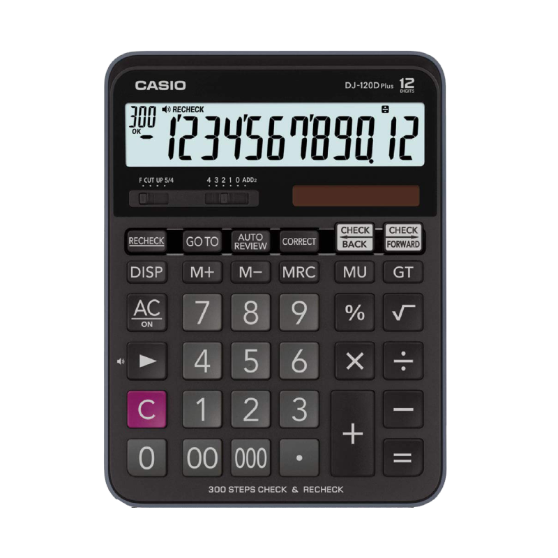 Casio 12-Digit Calculator, Desktop Type (DJ-120D Plus)