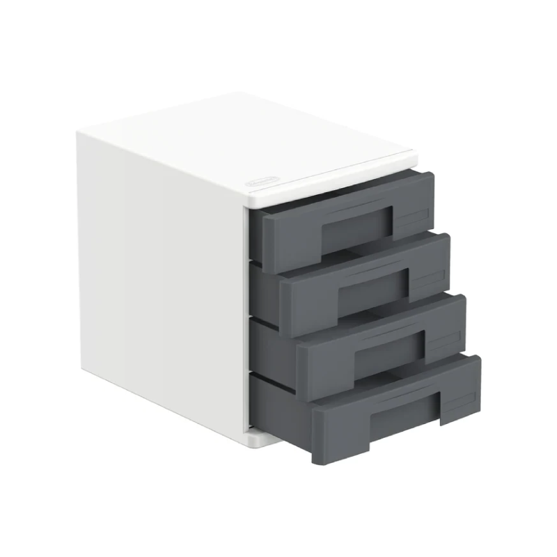 Cosmoplast 4 Tiers File Cabinet, A4 Drawers, L 34cm x W 26.5cm x H 32cm, Dark Grey (IFHHST560)