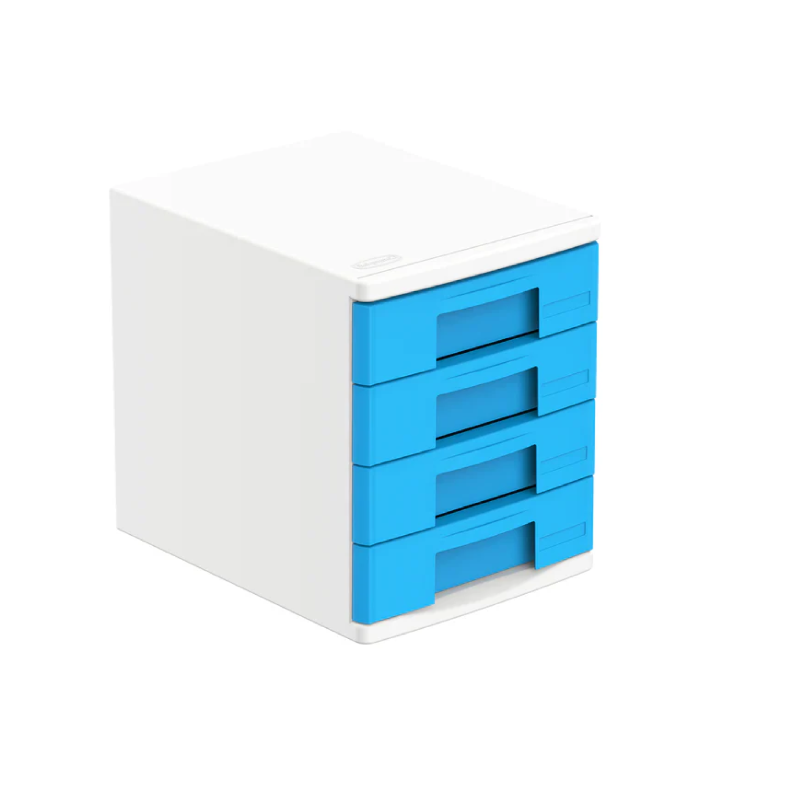 Cosmoplast 4 Tiers File Cabinet, A4 Drawers, L 34cm x W 26.5cm x H 32cm, Light Blue (IFHHST560)