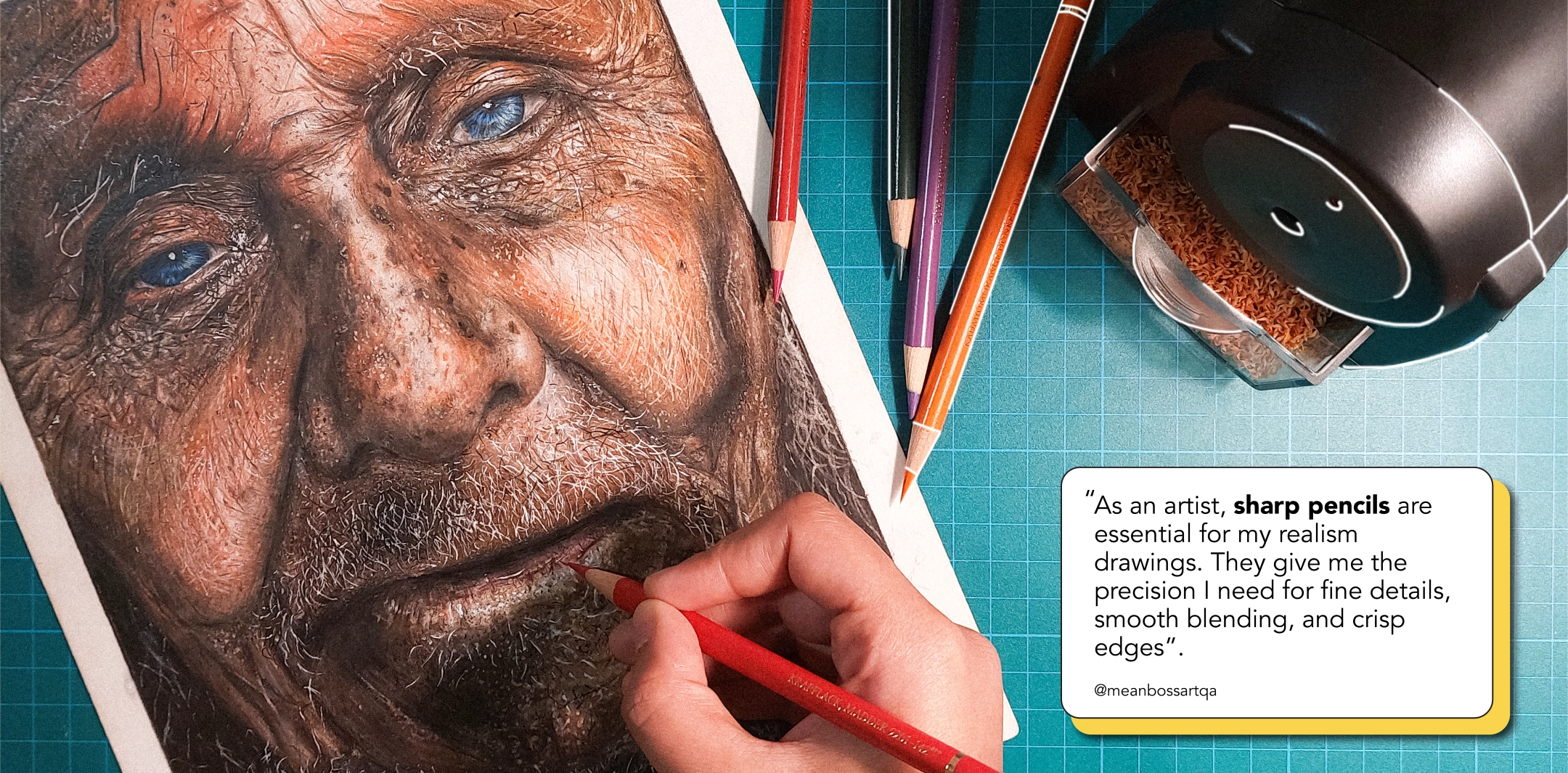 Preview of Artist Using Sharp Color Pencils for their Realistic Drawings