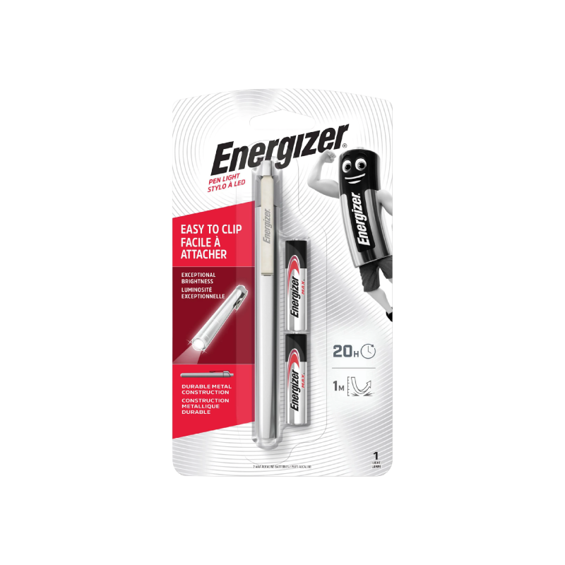 Compact Energizer Metal LED Penlight PLM22 with bright, durable illumination for everyday use.