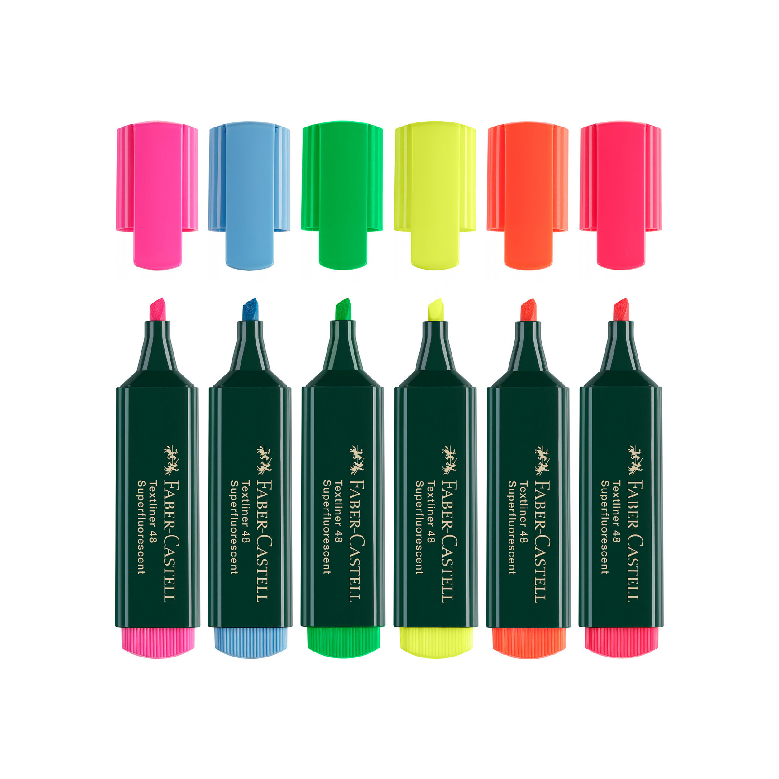 Faber-Castell Textliner Highlighter, Chisel Tip, 06/Pack (1548)