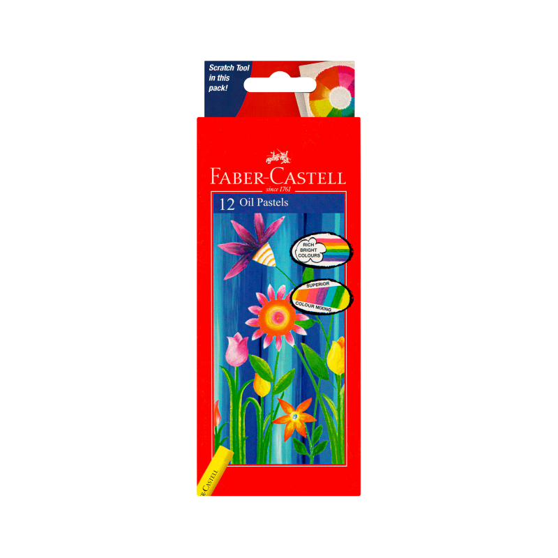 Faber-Castell Oil Pastels, Assorted Colors, 12/Box (126012)