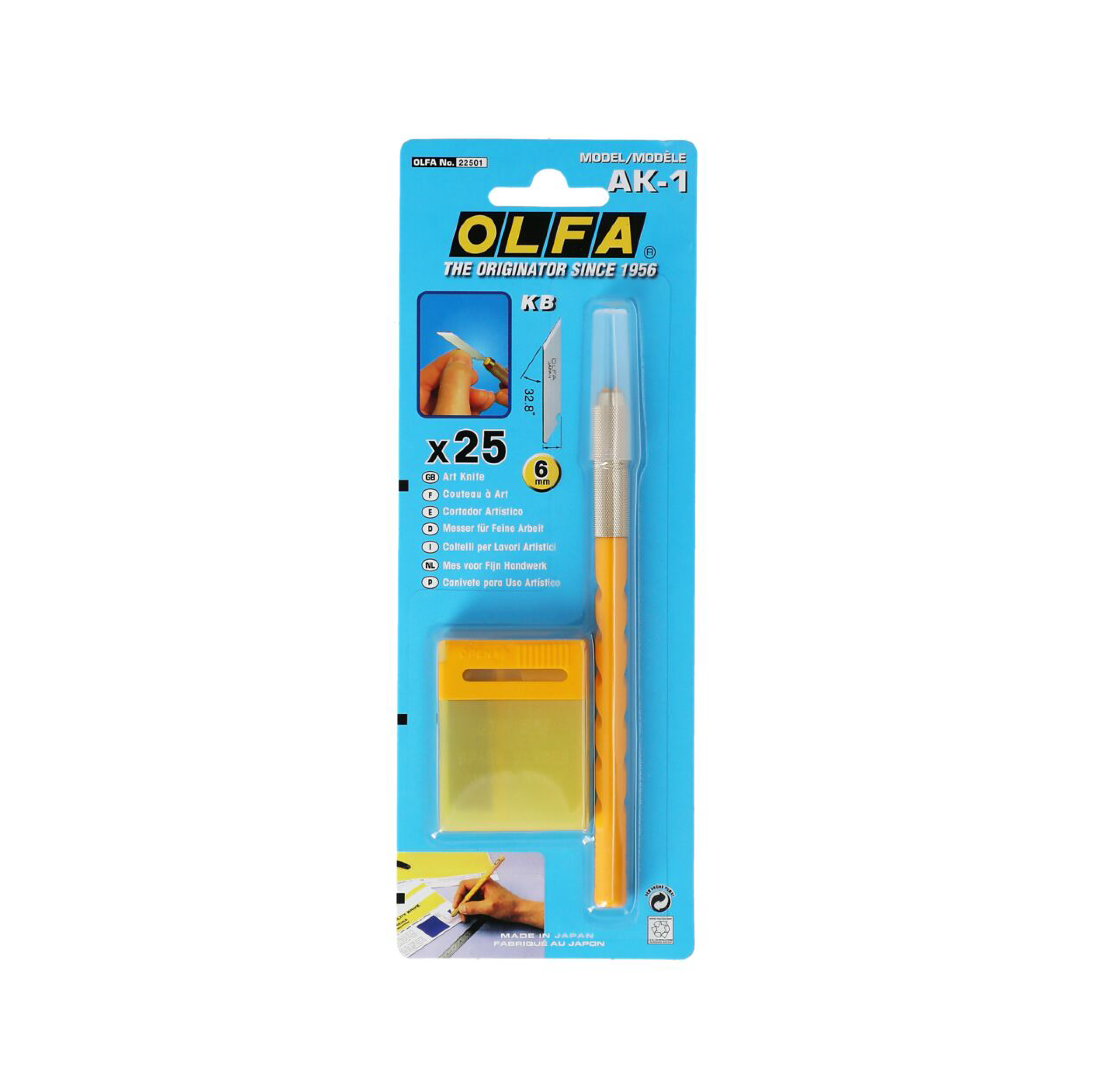 Olfa AK-1 Standard Art Knife, Yellow