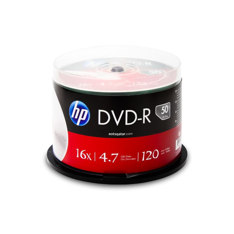 HP 16x DVD-R, 4.7GB Capacity, 120min, 50 Pack Spindle
