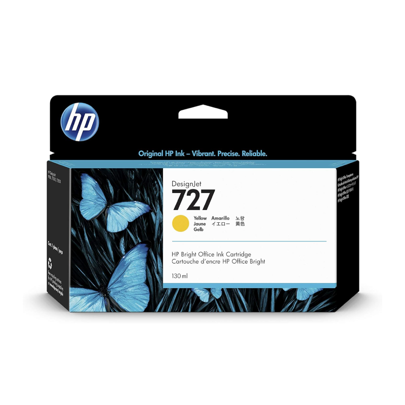 HP 727 Yellow Ink Cartridge, 130ml (B3P21A)