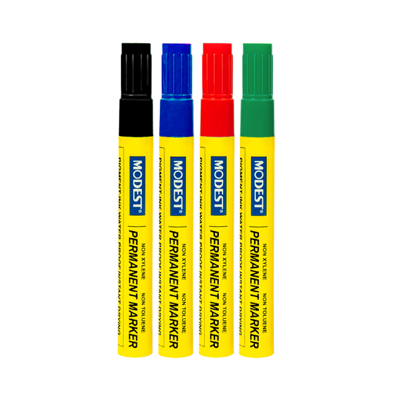 MODEST Permanent Marker with a Chisel Tip in Various Colors: Red, Blue, Green, and Black