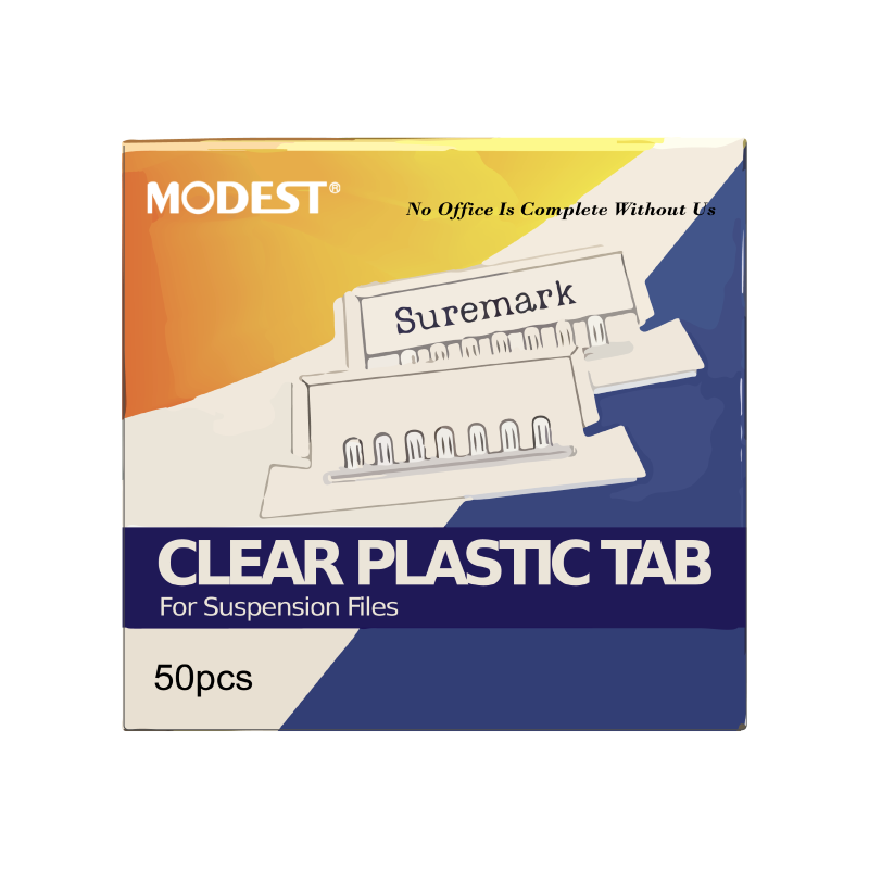 MODEST Clear Plastic Tabs with Paper Inserts for Suspension Files, 50/Pack (MS910)