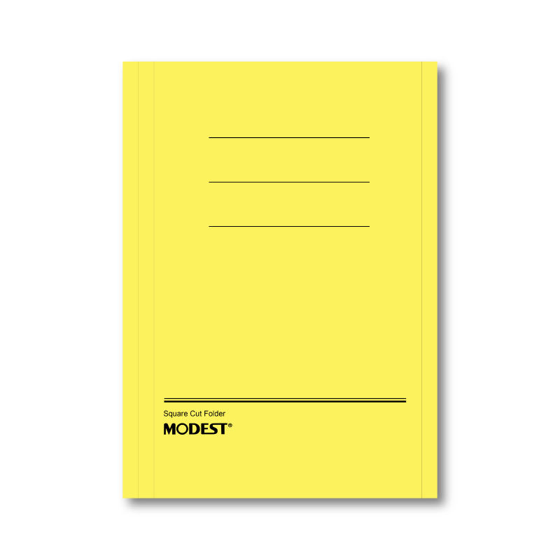 Square Cut Folders, Foolscap (Pack of 50) Yellow