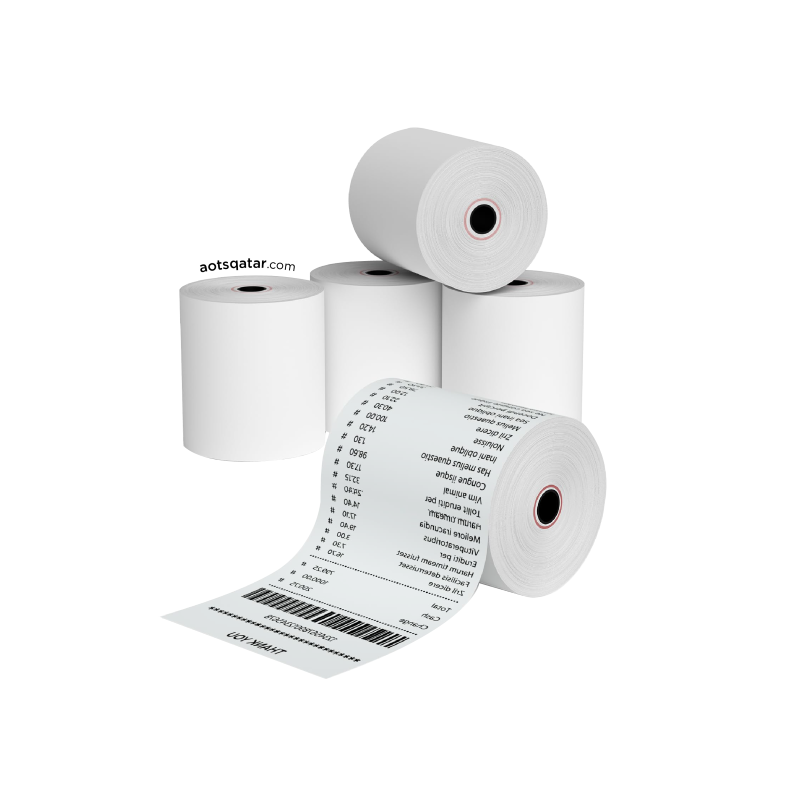 High quality No-Brand Thermal Paper Roll 80x80mm, 65gsm, ideal for receipt printers and other compatible devices.
