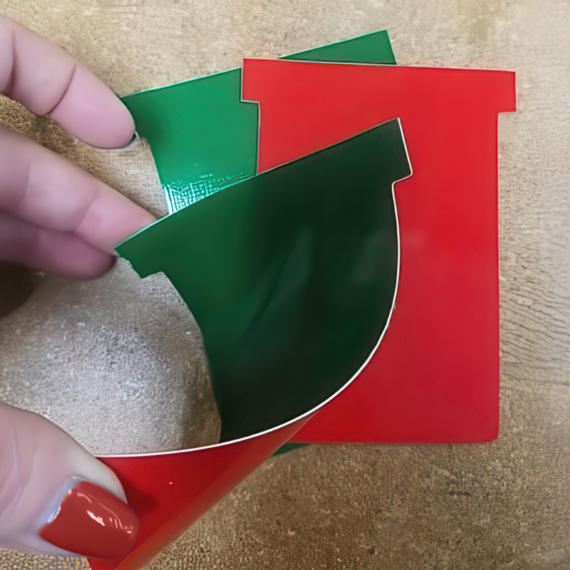 No Brand - Reversible T-Card, 100mm x 120mm, 2-Color (Red/ Green)