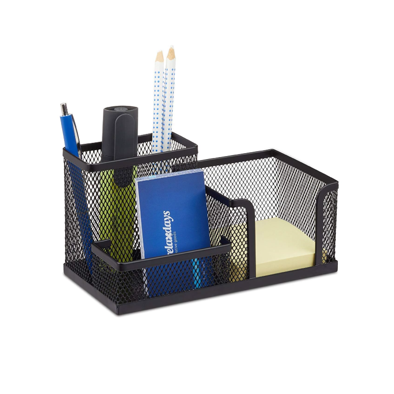 Office Wire Mesh Multifunctional Desk Organizer, Black (CQY-9058)