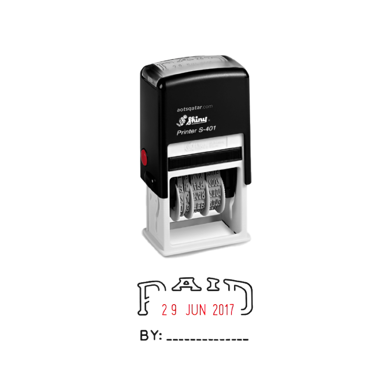 Shiny Self-Inking Date Stamp, PAID (S-401)