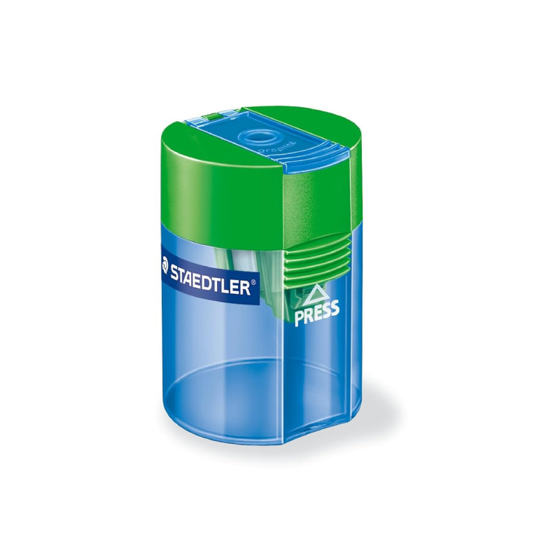 Staedtler Round Sharpener with Single Hole in Blue and Green Color