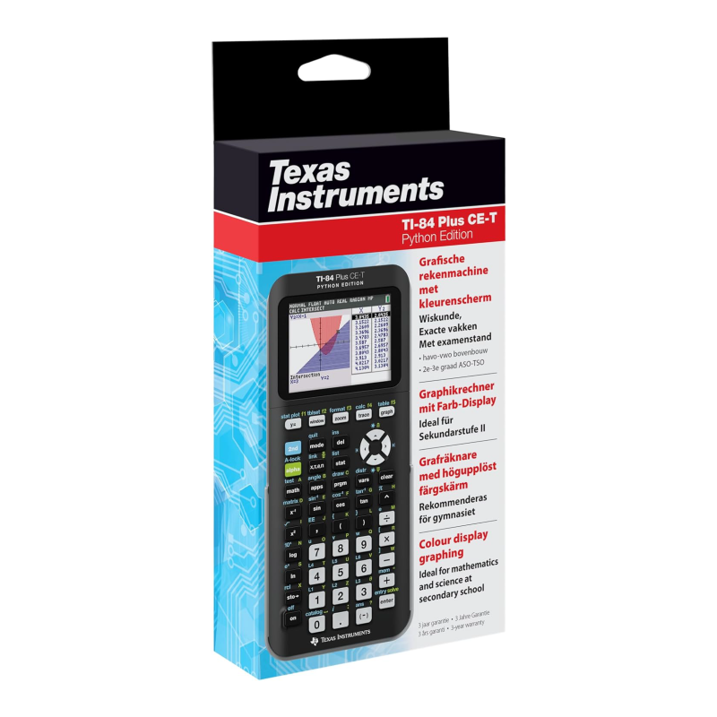 Texas Instruments TI-84 PLUS CE-T Python Edition Graphing Calculator (TI84PLUS CE-T)