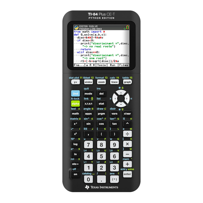 Texas Instruments TI-84 PLUS CE-T Python Edition Graphing Calculator (TI84PLUS CE-T)