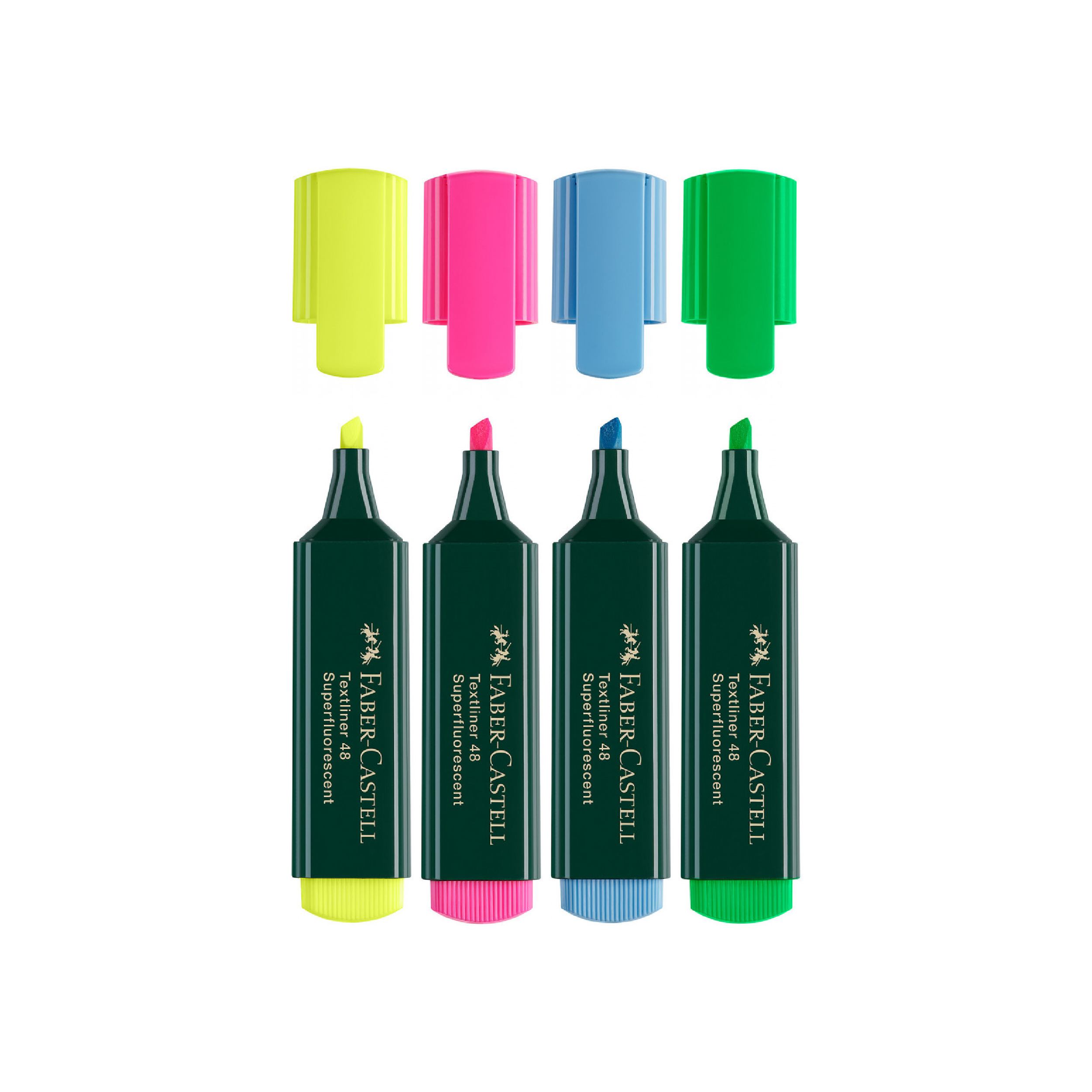 Faber-Castell Textliner Highlighter, Chisel Tip, 04/Pack (1548)