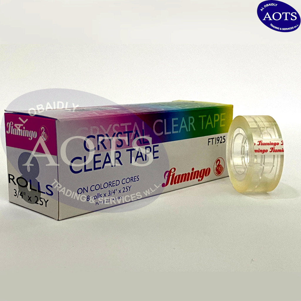 Flamingo Clear Tape - 3/4" x 25Y