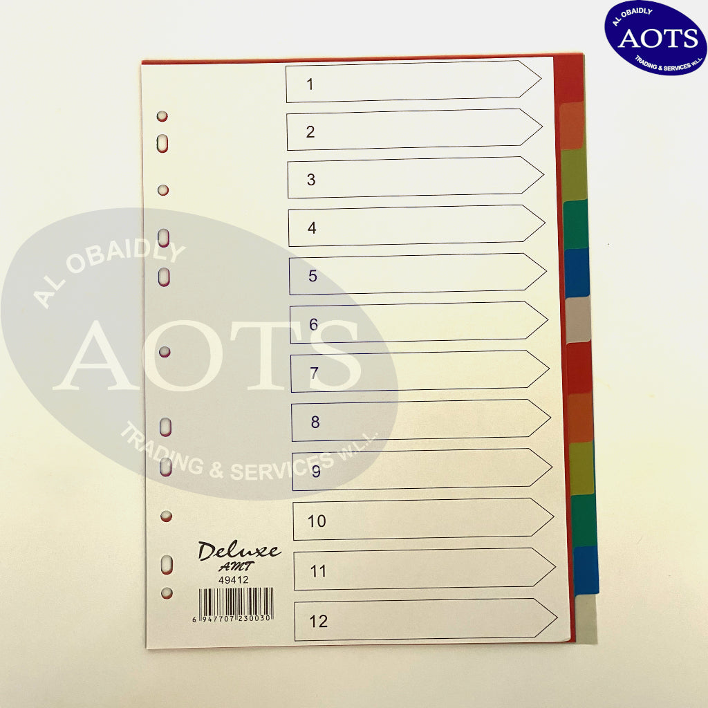 Divider 1 - 12 Colour without Numbering