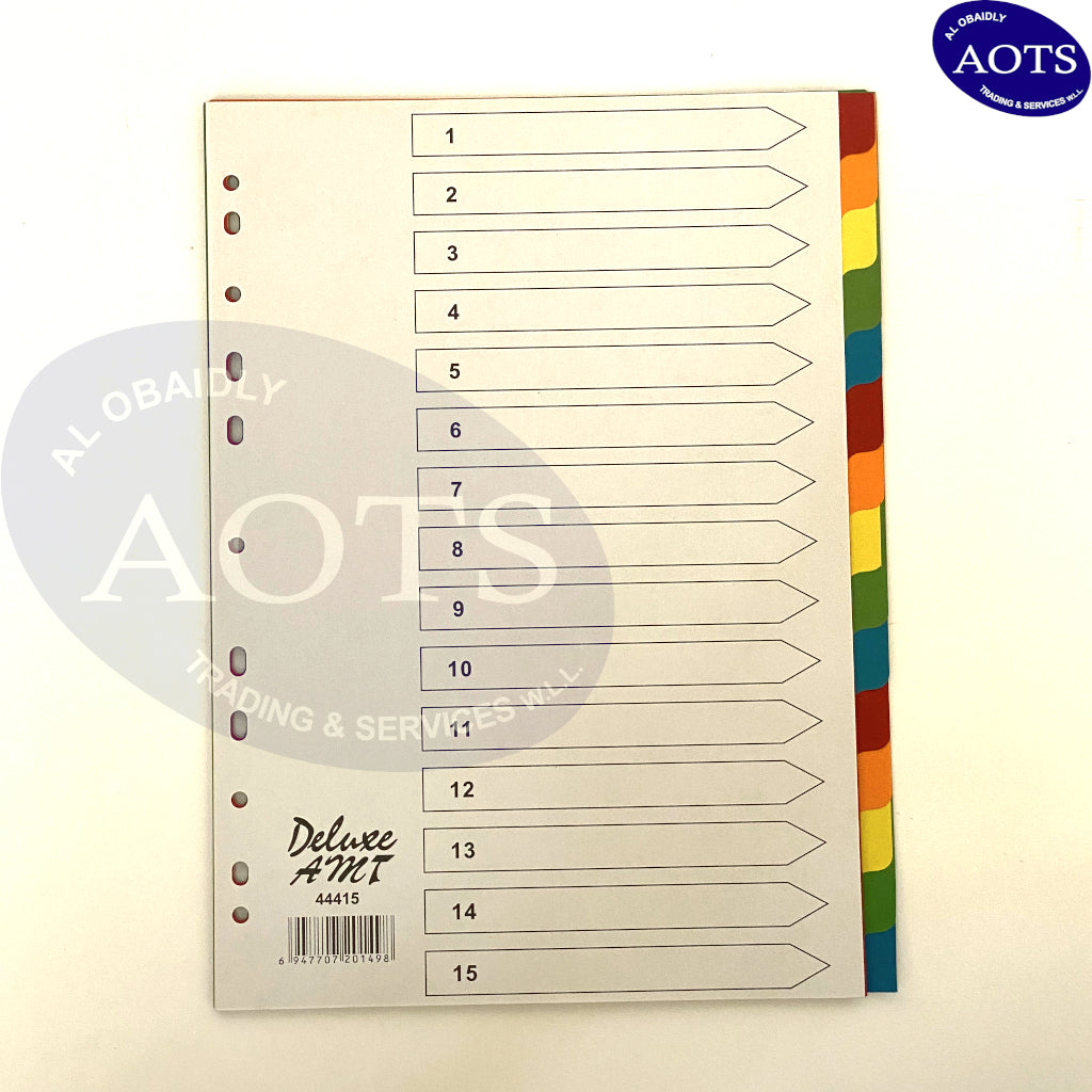 Divider 1 - 15 Colour without Numbering
