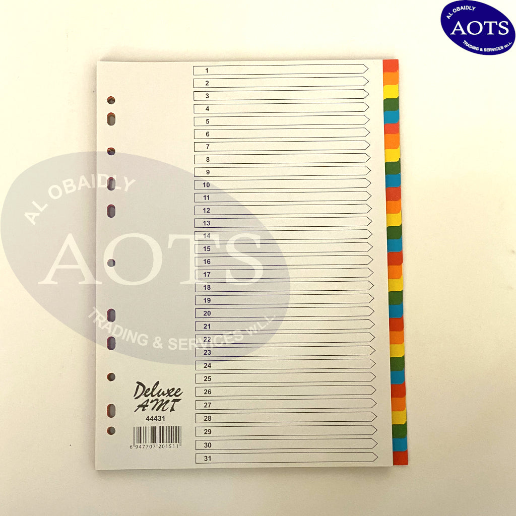 Divider 1 - 31 Colour without Numbering