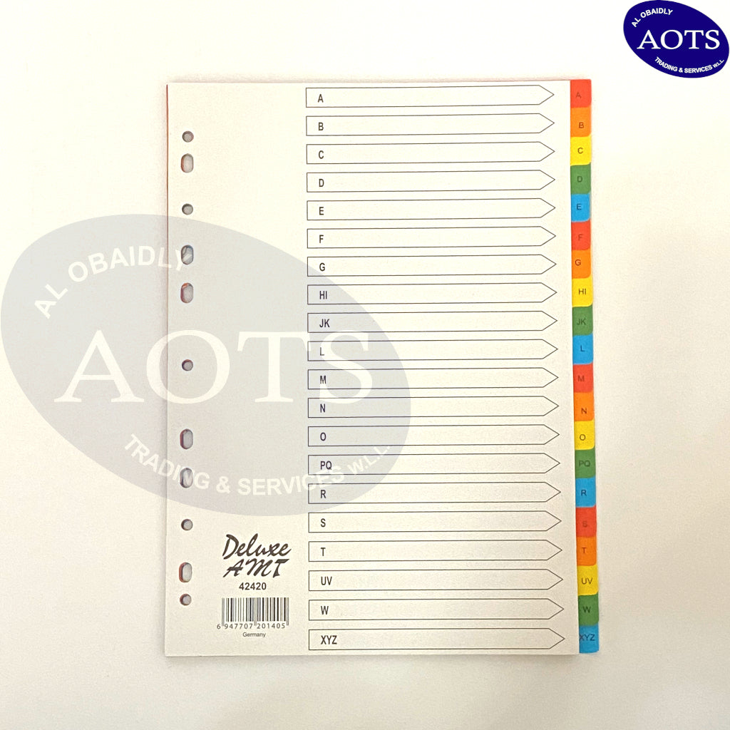 Divider A - Z Colour with Numbering
