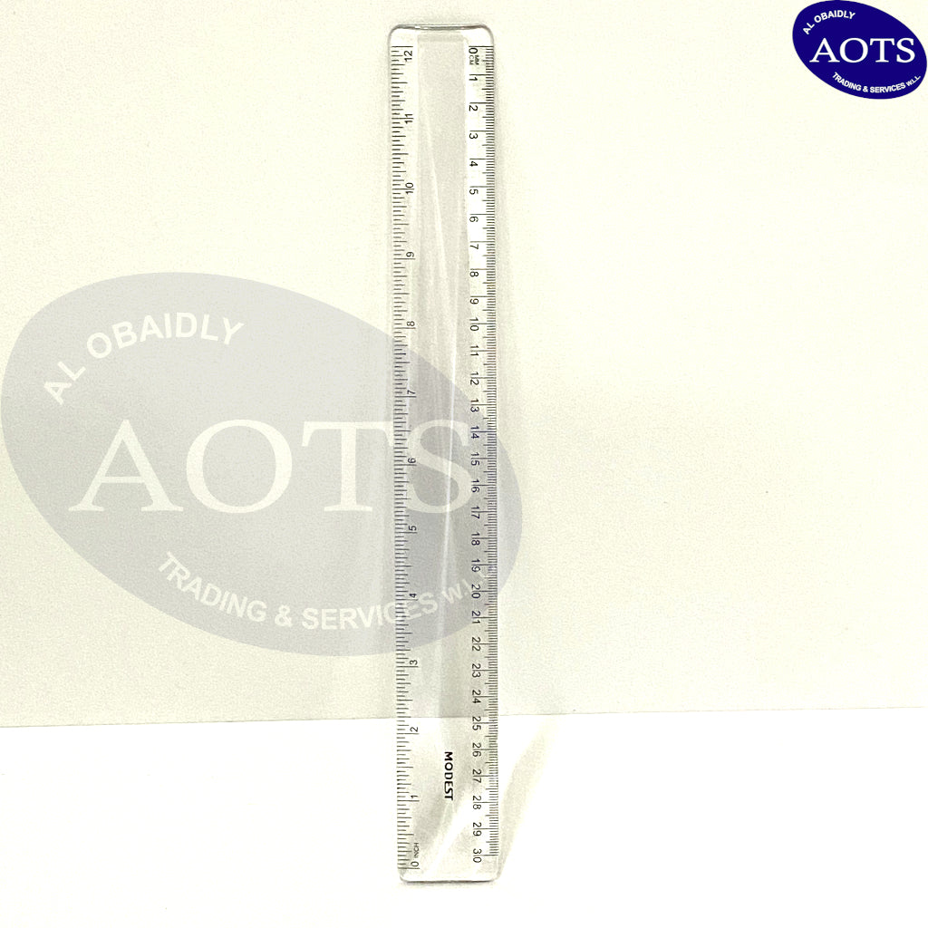 Modest Ruler Plastic Transparent 30cm