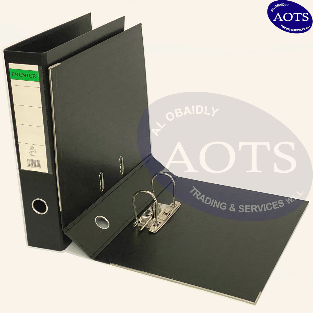 Premier Lever Arch File -  FS 3" PVC Black