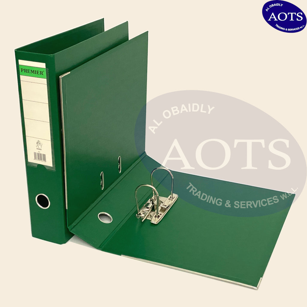 Premier Lever Arch File -  FS 3" PVC Green