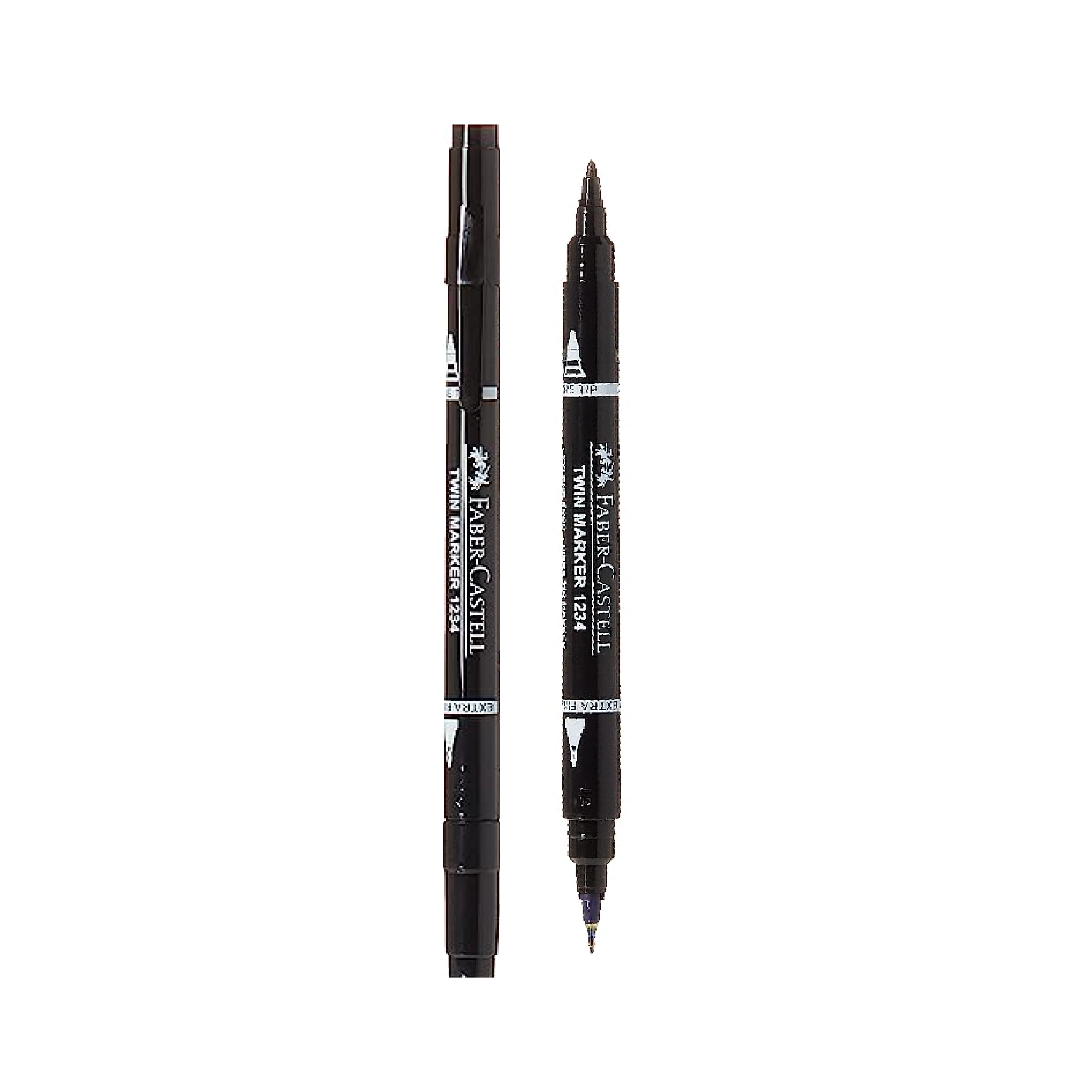 Faber-Castell Permanent Twin Marker, Twin Tip, Black (1234)