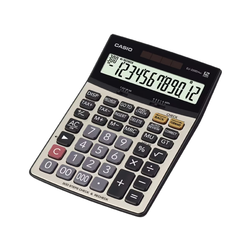Casio 12-Digit Calculator, Desktop Type (DJ-220D Plus)