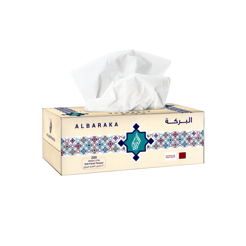 ALBARAKA Facial Tissue Boxes, 2 Ply x 200Sheets