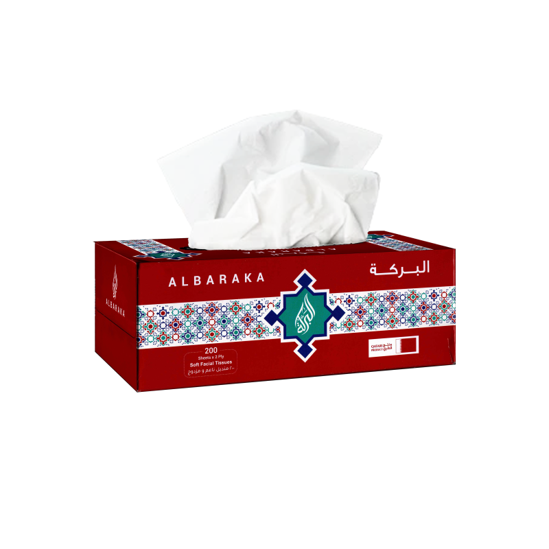 ALBARAKA Facial Tissue Boxes, 2 Ply x 200Sheets
