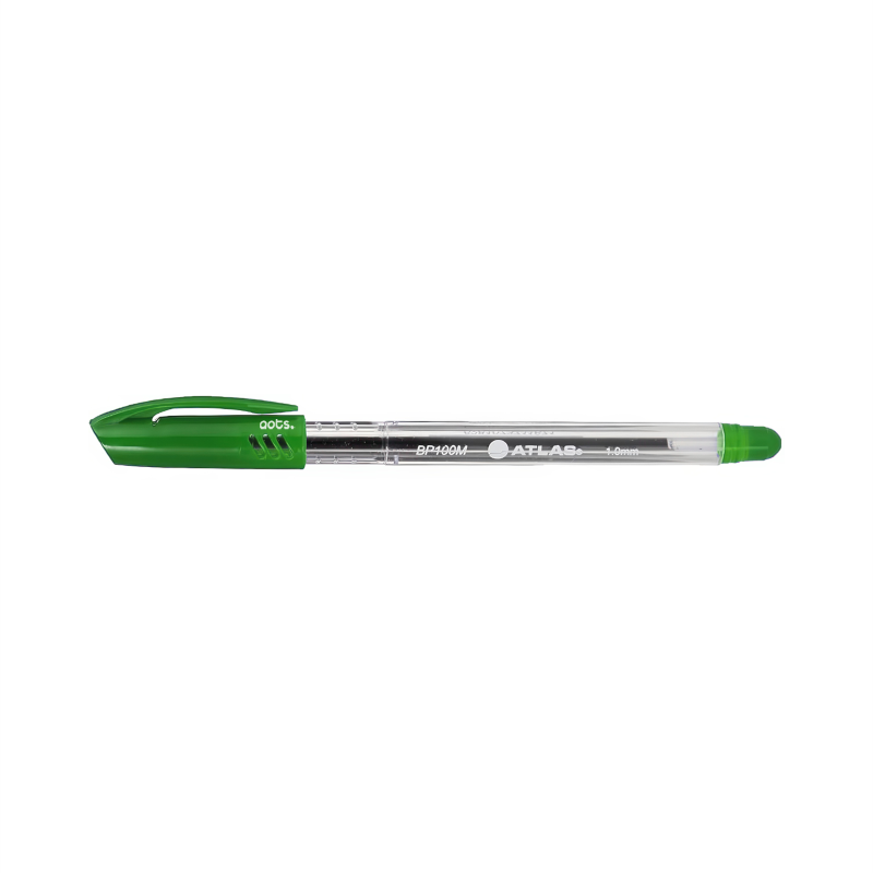 Atlas BP100F Ballpoint Pen in Green Color available in Pack of 50