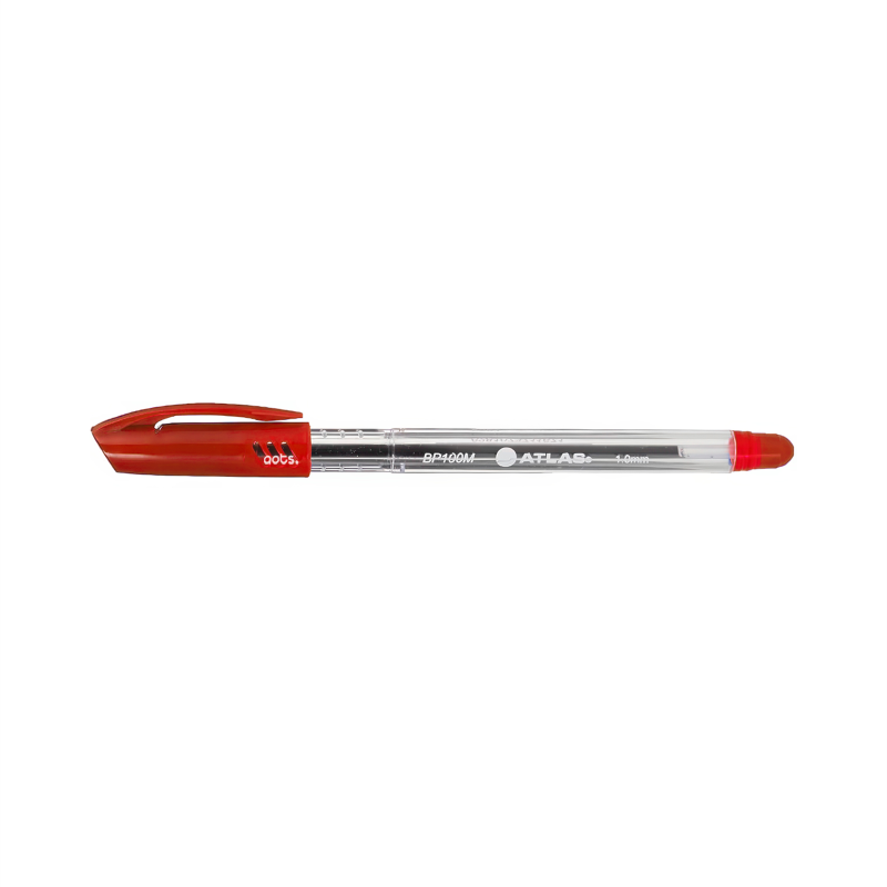 Atlas BP100F Ballpoint Pen in Red Color available in Pack of 50