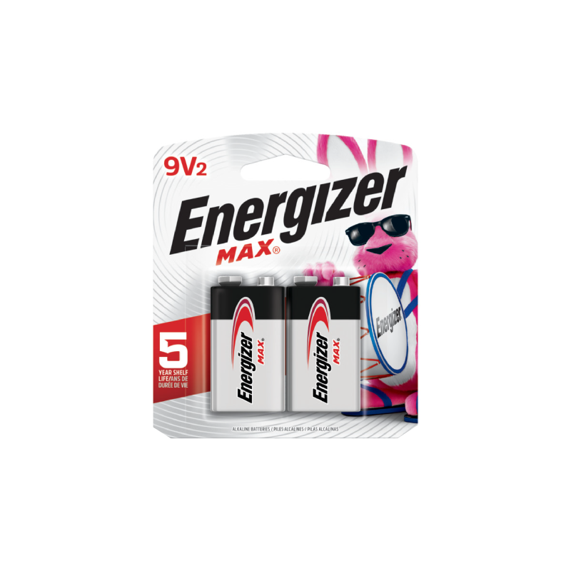 Energizer MAX 9V Battery, 2/Pack (522 BP2T)
