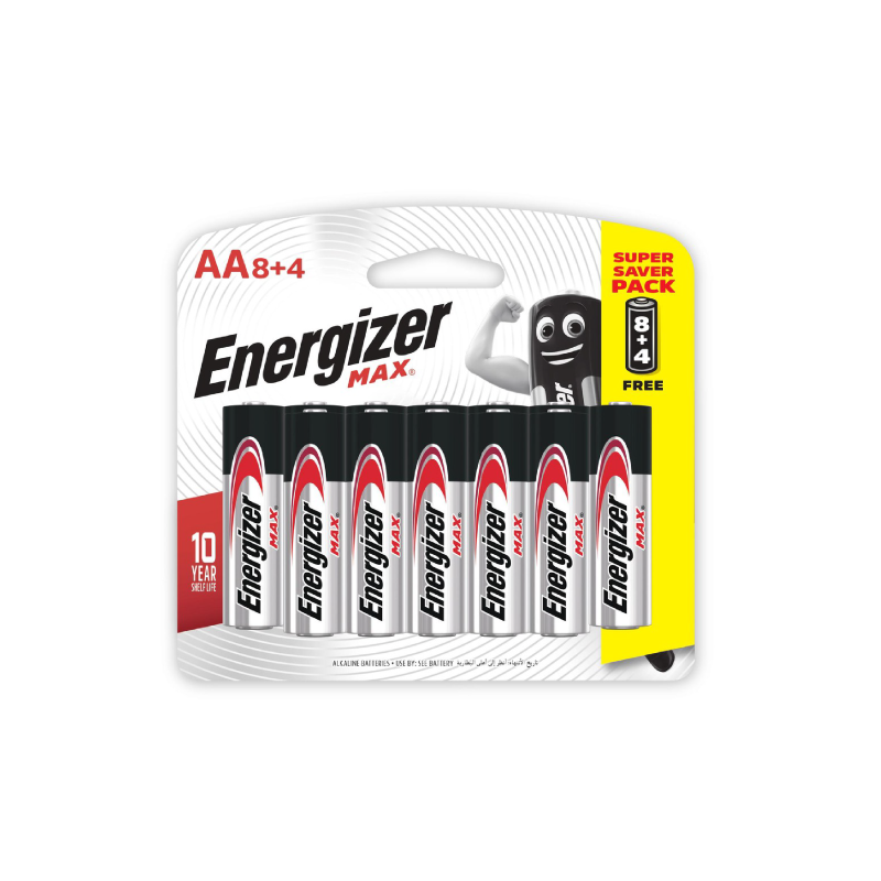 Energizer MAX AA Battery 12/Pack (AABP8+4)