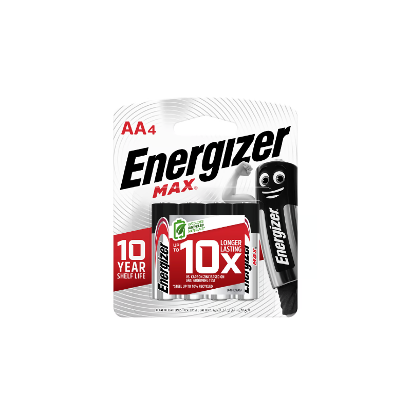 Energizer MAX AA Battery, 4/Pack (E91 BP4)