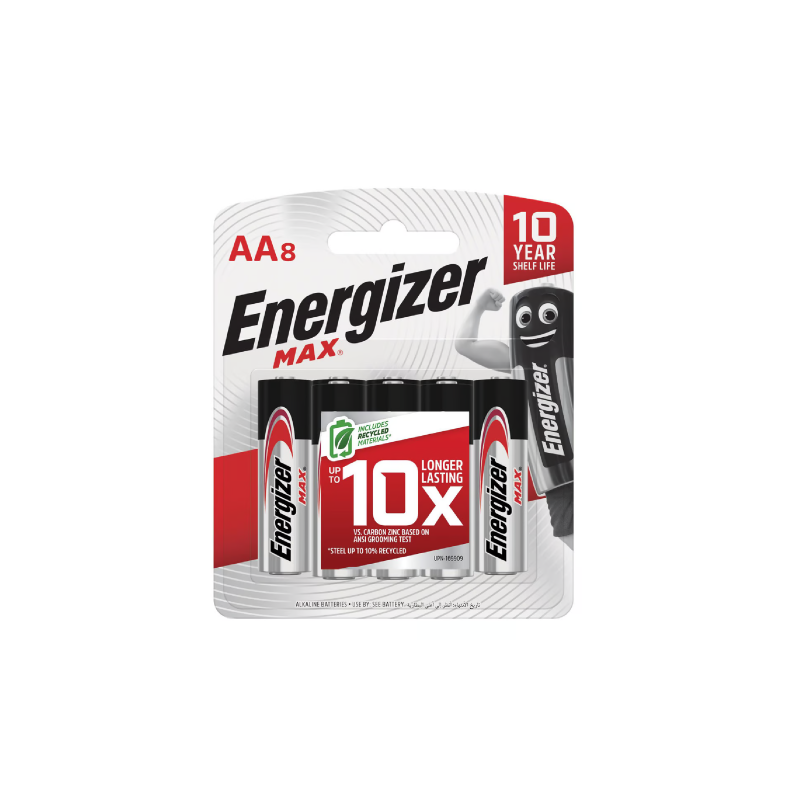 Energizer MAX AA Battery, 8/Pack (E91 BP8)