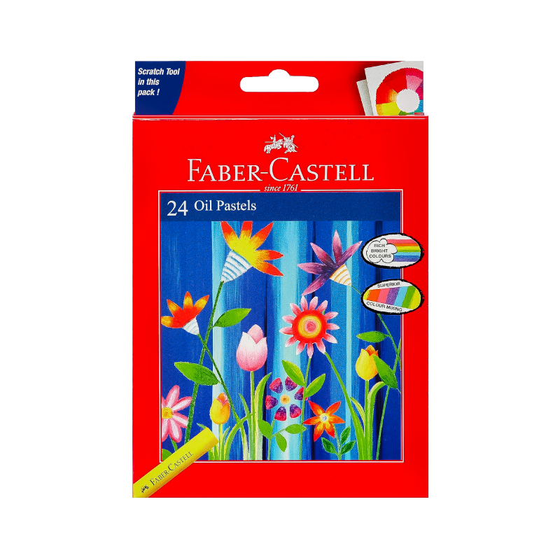 Faber-Castell Oil Pastels, Assorted Colors, 24/Box (126024)