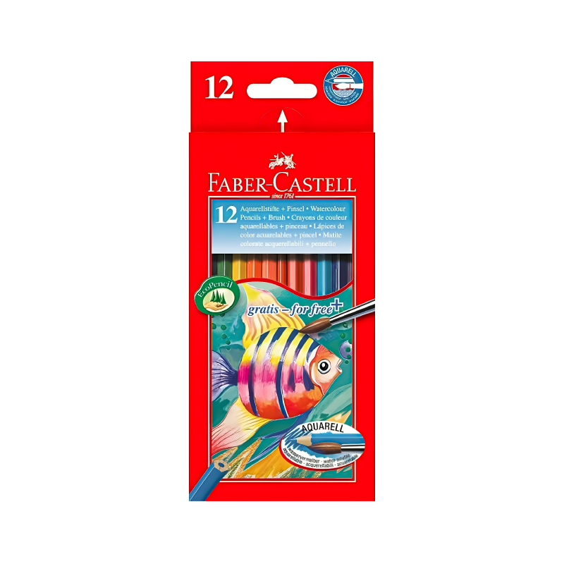 Faber-Castell Watercolour Pencils, 12/Box (114413)