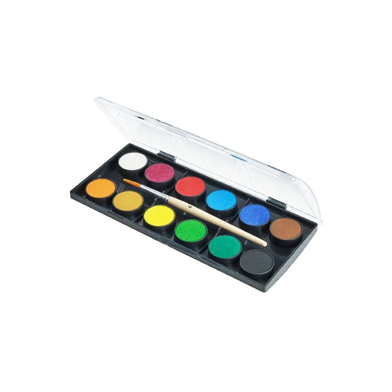 Faber-Castell Watercolours Paint Box, 12 Colours, Includes 1 Brush (115011)