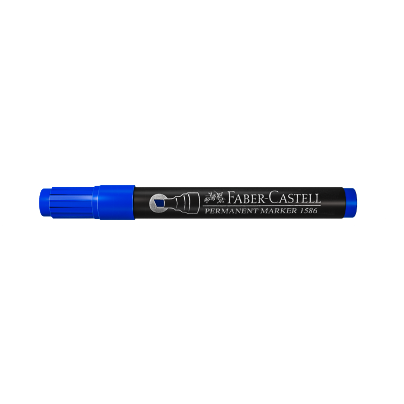 Faber-Castell Permanent Marker with a Chisel Tip in Blue Ink