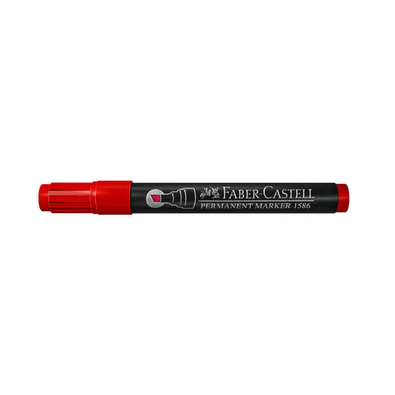 Faber-Castell Permanent Marker with a Chisel Tip in Red Ink