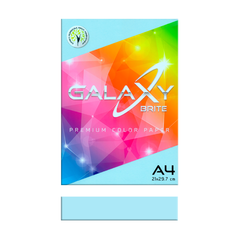 Galaxy Brite A4 Premium Color Paper, Blue, 80gsm, 500Sheets/Ream
